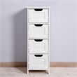 CRO Decor White Bathroom Storage Cabinet Freestanding Cabinet with Drawers
