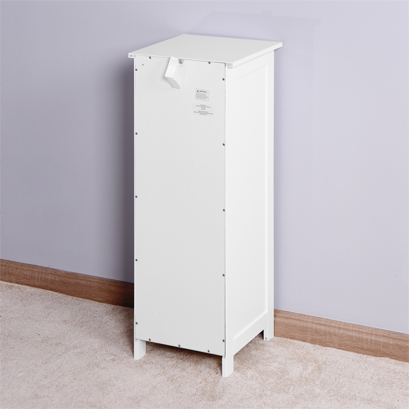 CRO Decor White Bathroom Storage Cabinet Freestanding Cabinet with Drawers