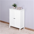CRO Decor Bathroom Floor Storage Cabinet with Double Door Adjustable Shelf White