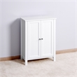 CRO Decor Bathroom Floor Storage Cabinet with Double Door Adjustable Shelf White