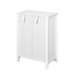 CRO Decor Bathroom Floor Storage Cabinet with Double Door Adjustable Shelf White