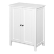 CRO Decor Bathroom Floor Storage Cabinet with Double Door Adjustable Shelf White