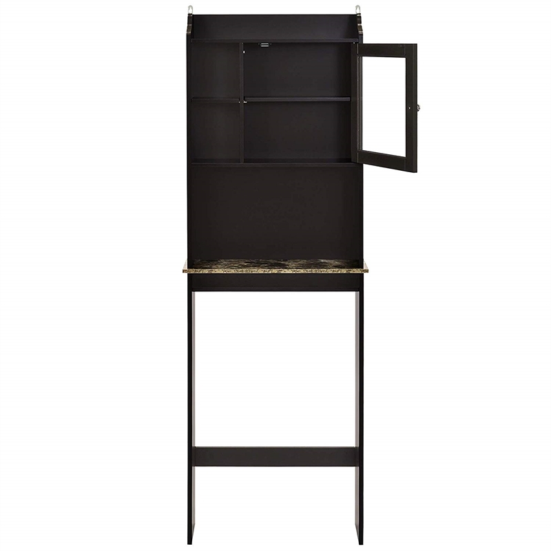 CRO Decor Over The Toilet Space Saver Organization Wood Storage Cabinet Espresso