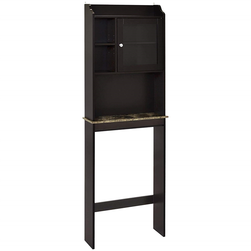 CRO Decor Over The Toilet Space Saver Organization Wood Storage Cabinet Espresso
