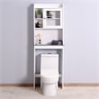 CRO Decor Over The Toilet Space Saver Organization Wood Storage Cabinet White