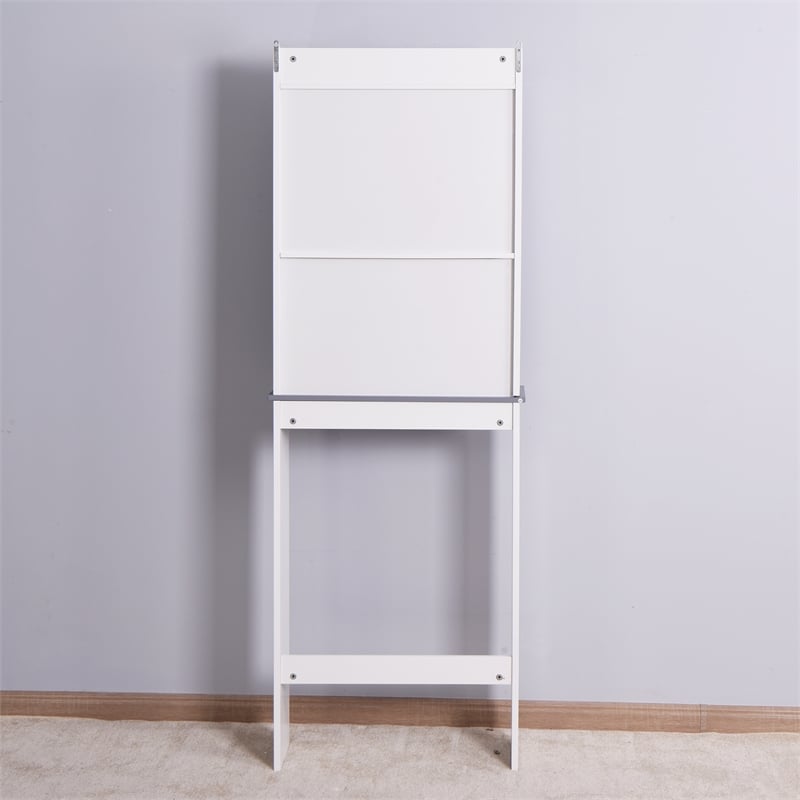 CRO Decor Over The Toilet Space Saver Organization Wood Storage Cabinet White