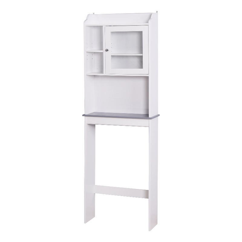 CRO Decor Over The Toilet Space Saver Organization Wood Storage Cabinet White