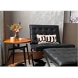 CRO Decor Genuine Leather Cowhide Tufted Accent Lounge Chair With Ottoman(Black)