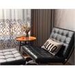 CRO Decor Genuine Leather Cowhide Tufted Accent Lounge Chair With Ottoman(Black)