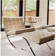 CRO Decor Genuine Leather Cowhide Tufted Accent Lounge Chair With Ottoman(White)