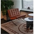 CRO Decor Genuine Leather Cowhide Tufted Accent Lounge Chair With Ottoman(Amber)