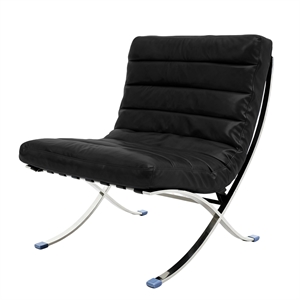 CRO Decor 29.3'' W Genuine Leather Accent Lounge Chair (Black)