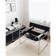 CRO Decor Black recycled Leather Club Steel Frame Armchair (Saddle Leather)