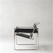 CRO Decor Black recycled Leather Club Steel Frame Armchair (Saddle Leather)