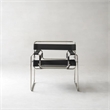 CRO Decor Black recycled Leather Club Steel Frame Armchair (Saddle Leather)