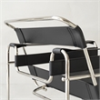 CRO Decor Black recycled Leather Club Steel Frame Armchair (Saddle Leather)