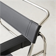 CRO Decor Black recycled Leather Club Steel Frame Armchair (Saddle Leather)
