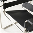 CRO Decor Black recycled Leather Club Steel Frame Armchair (Saddle Leather)