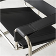 CRO Decor Black recycled Leather Club Steel Frame Armchair (Saddle Leather)