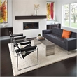 CRO Decor Black recycled Leather Club Steel Frame Armchair (Saddle Leather)