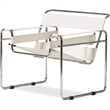 CRO Decor White recycled Leather Club Steel Frame Accent Chairs (Saddle Leather)