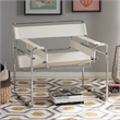 CRO Decor White recycled Leather Club Steel Frame Accent Chairs (Saddle Leather)