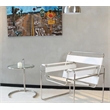 CRO Decor White recycled Leather Club Steel Frame Accent Chairs (Saddle Leather)