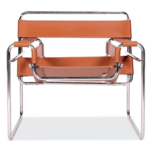 CRO Decor Amber recycled leather Club Steel Frame Armchair (Saddle Leather)