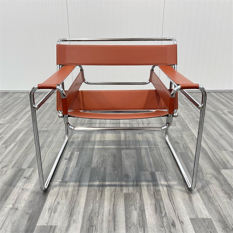 CRO Decor Amber recycled leather Club Steel Frame Armchair (Saddle Leather)