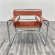 CRO Decor Amber recycled leather Club Steel Frame Armchair (Saddle Leather)