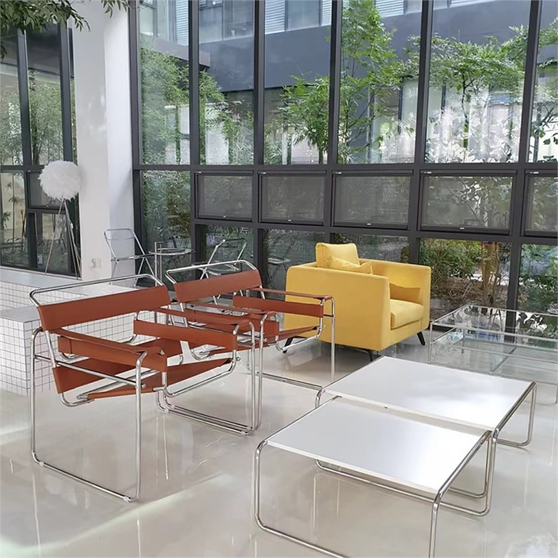 CRO Decor Amber recycled leather Club Steel Frame Armchair (Saddle Leather)