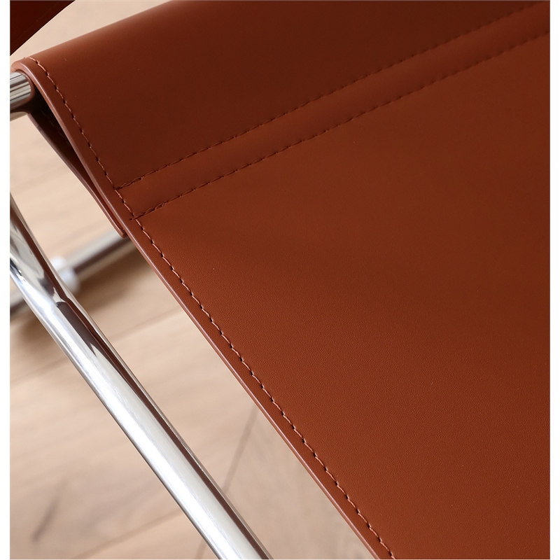 CRO Decor Amber recycled leather Club Steel Frame Armchair (Saddle Leather)