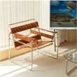 CRO Decor Amber recycled leather Club Steel Frame Armchair (Saddle Leather)