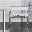 CRO Decor White recycled Leather Club Steel Frame Accent Chairs (Saddle Leather)