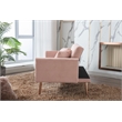 CRO Decor Modern Velvet Sofa Convertible Sleeper Sofa (Pink)