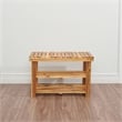 CRO Decor Acacia Wood Shoe Rack Bench Strong Weight Bearing Natural Color