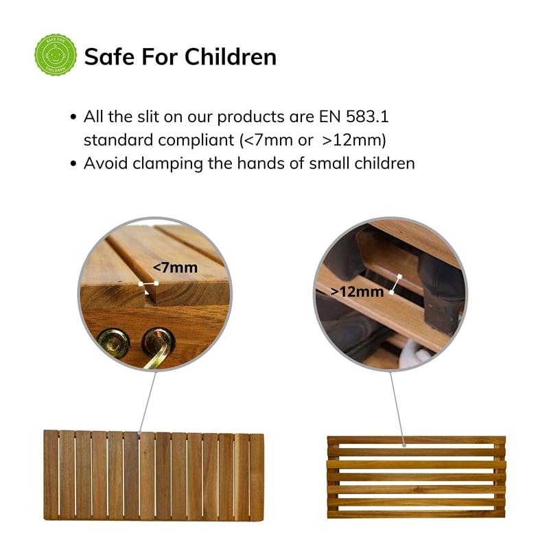 CRO Decor Acacia Wood Shoe Rack Bench Strong Weight Bearing Natural Color