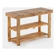CRO Decor Acacia Wood Shoe Rack Bench Strong Weight Bearing Natural Color