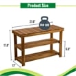CRO Decor Acacia Wood Shoe Rack Bench Strong Weight Bearing Natural Color