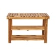 CRO Decor Acacia Wood Shoe Rack Bench Strong Weight Bearing Natural Color