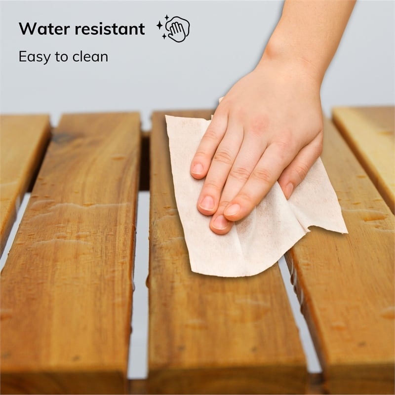 CRO Decor Acacia Wood Shoe Rack Bench Strong Weight Bearing Natural Color