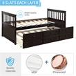 CRO Decor Captain's Bed Twin Daybed with Trundle Bed and Storage Drawer-Espresso