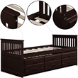 CRO Decor Captain's Bed Twin Daybed with Trundle Bed and Storage Drawer-Espresso