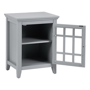 cro decor small night stand with open door storage compartments gray