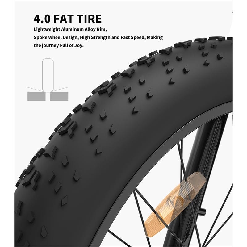 Camouflage Electric Bike Fat Tire Removable Lithium Battery  with Fender(White)