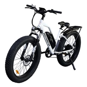 Camouflage Electric Bike Fat Tire Removable Lithium Battery  with Fender(White)