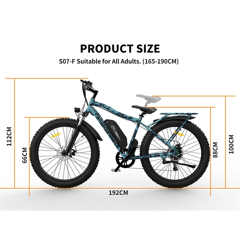 750W Electric Bike Fat Tire Removable Lithium Battery for Adults with  Fender