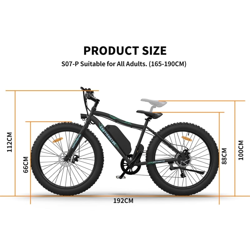 500W Electric Bike Fat Tire P7 36V 12.5AH Removable Lithium Battery for Adults