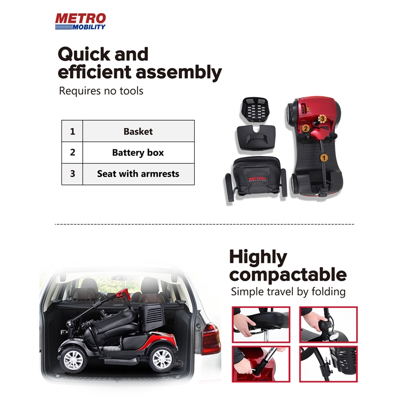 CRO Decor Compact Travel Electric Mobility Scooter