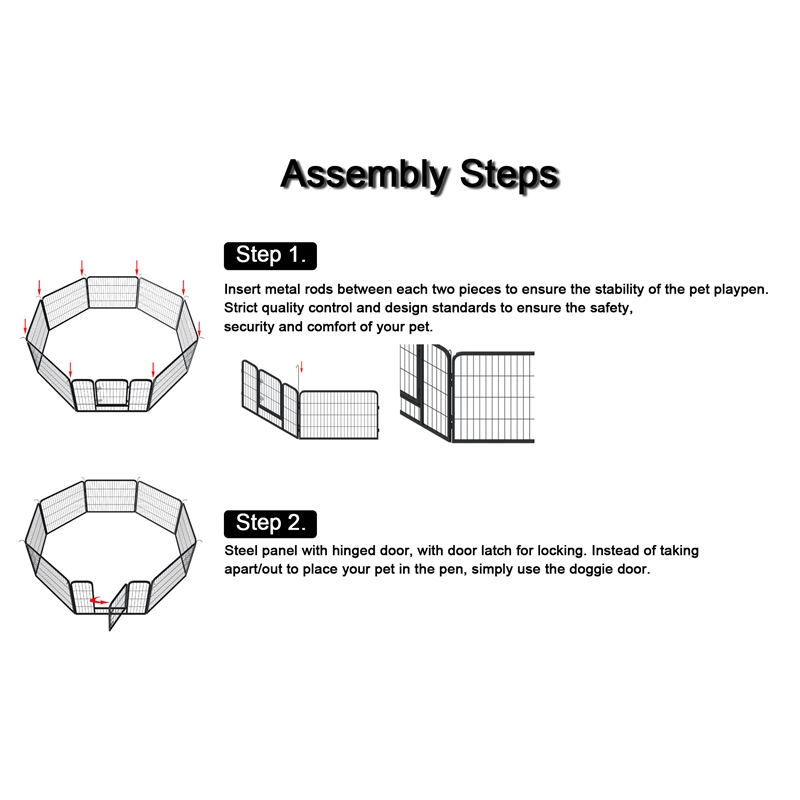 CRO Decor Large Indoor Metal Puppy Dog Run Fence / Iron Pet Dog Playpen